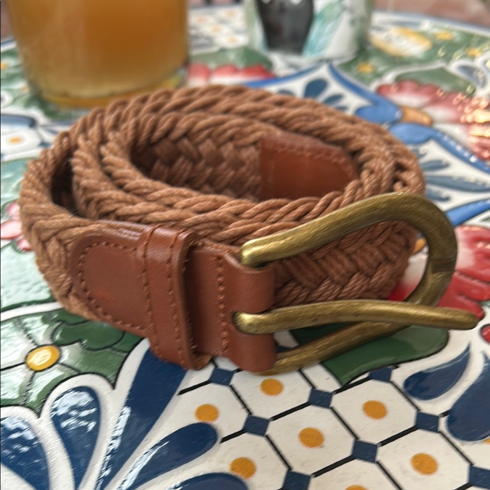 Liz Claiborne small breaded Braided Leather Belt - Brown
